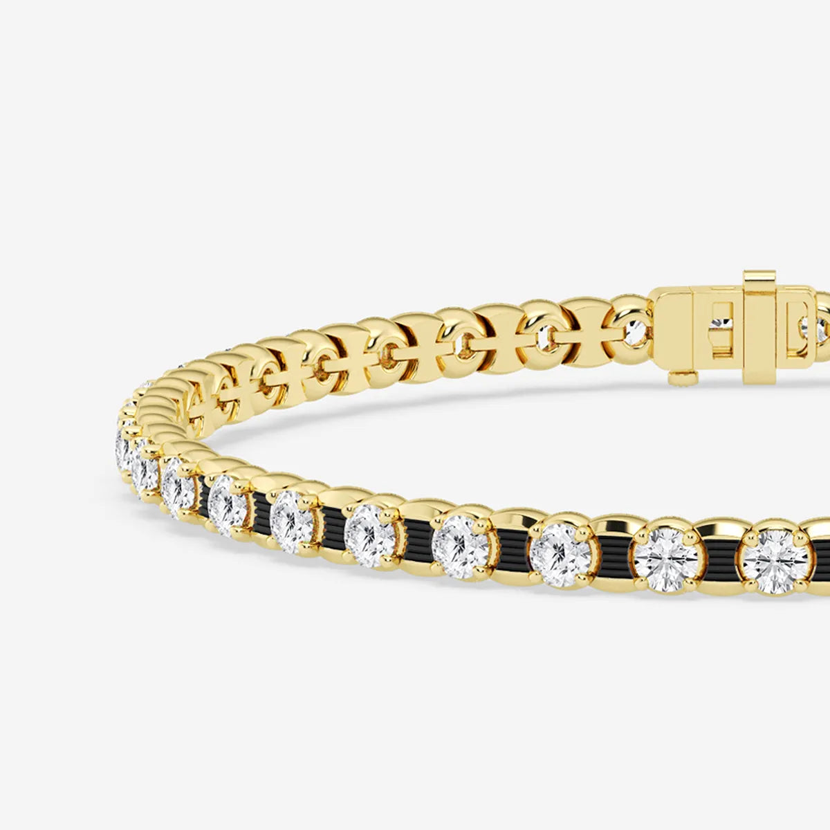 Noir Radiance Round Lab Grown Diamond Tennis Bracelet with Black Rhodium