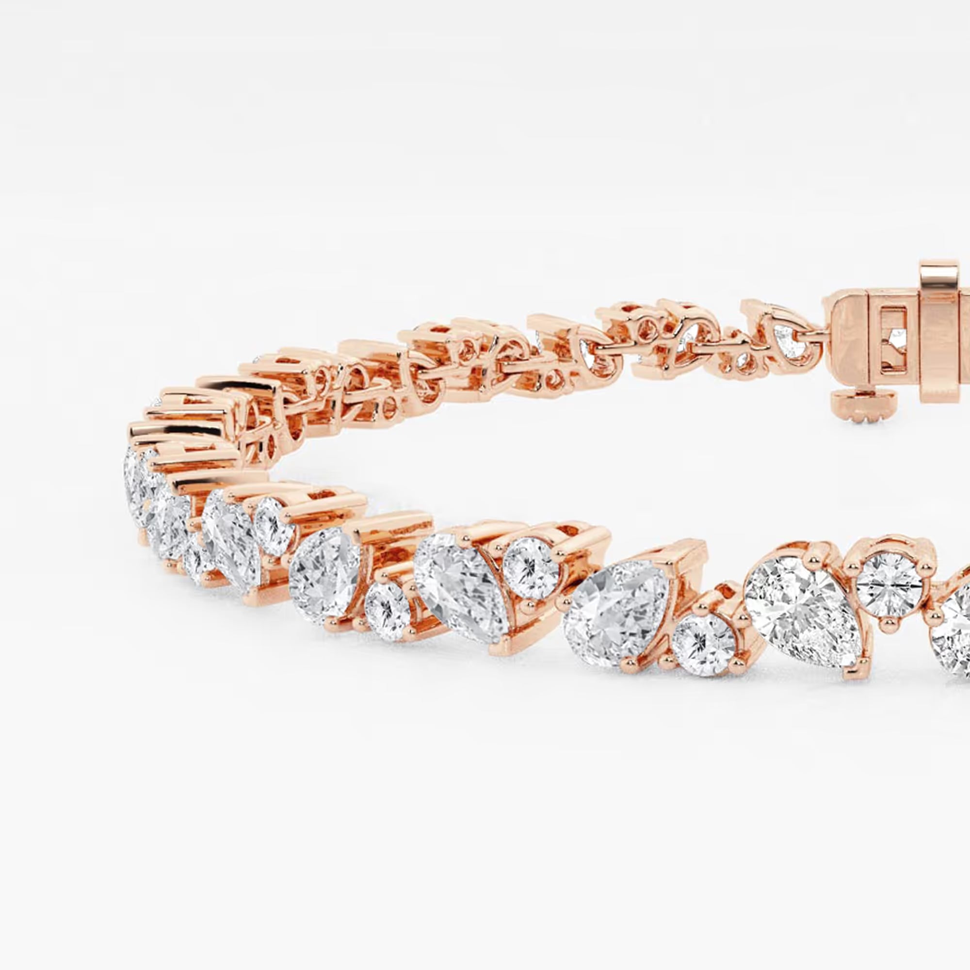 Auravelle Round & Pear Lab Grown Diamond Alternating Tennis Bracelet