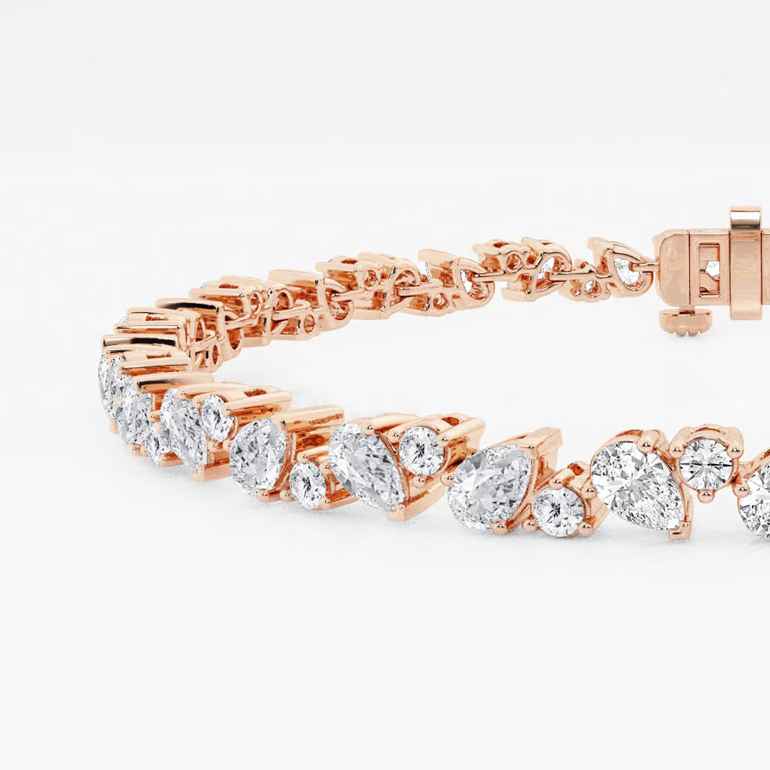 Auravelle Round & Pear Lab Grown Diamond Alternating Tennis Bracelet