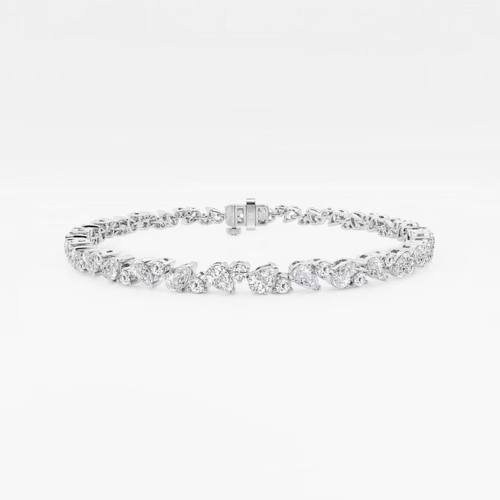 Auravelle Round & Pear Lab Grown Diamond Alternating Tennis Bracelet