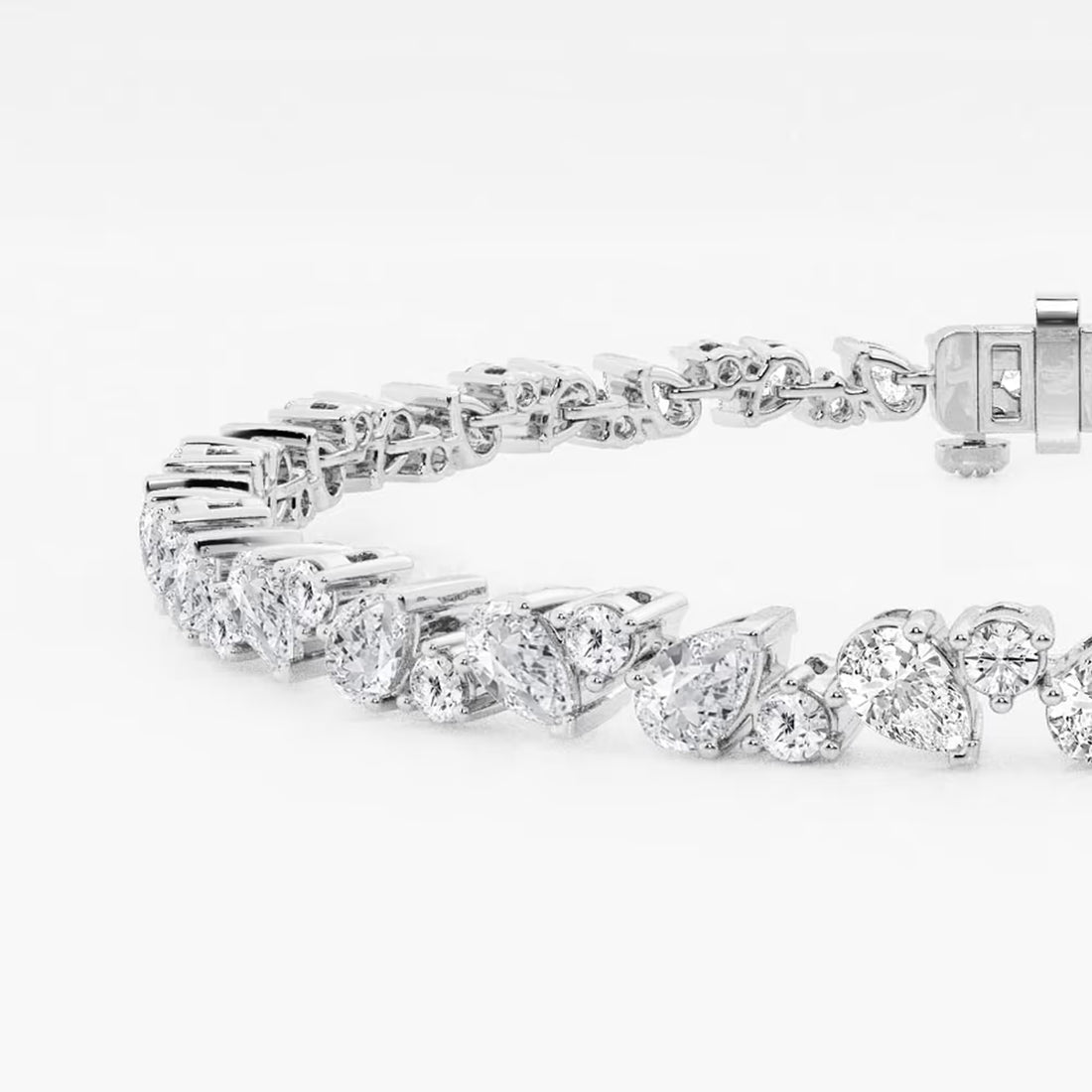 Auravelle Round & Pear Lab Grown Diamond Alternating Tennis Bracelet