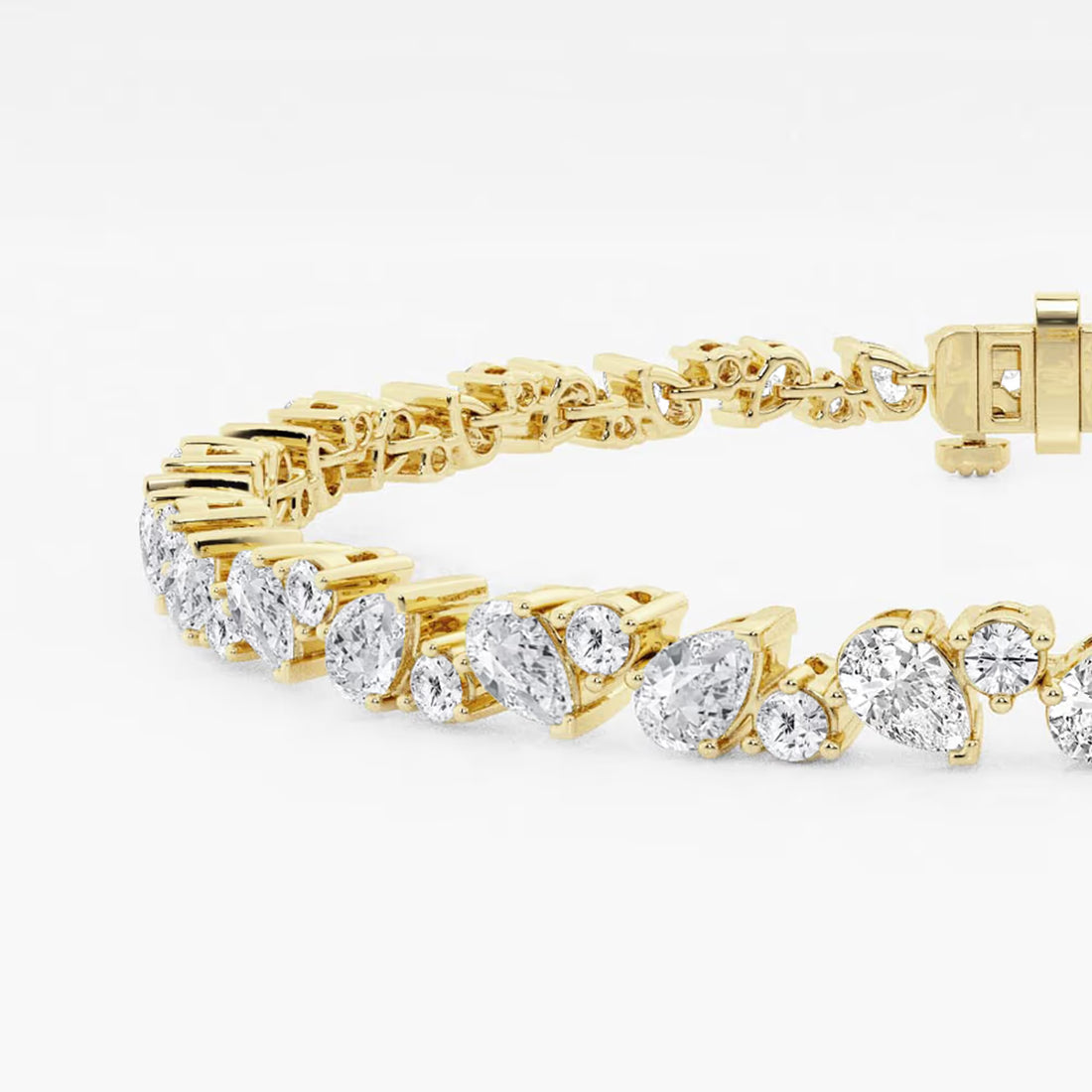 Auravelle Round & Pear Lab Grown Diamond Alternating Tennis Bracelet