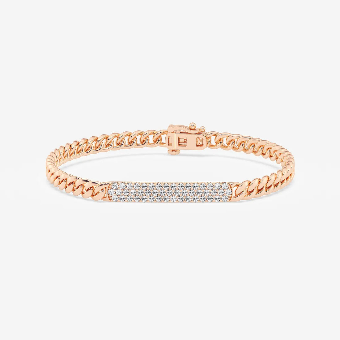 Signature Luxe Round Lab Grown Diamond ID Cuban Link Bracelet