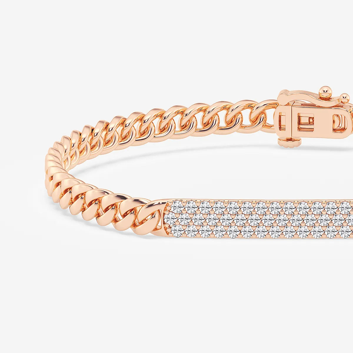Signature Luxe Round Lab Grown Diamond ID Cuban Link Bracelet
