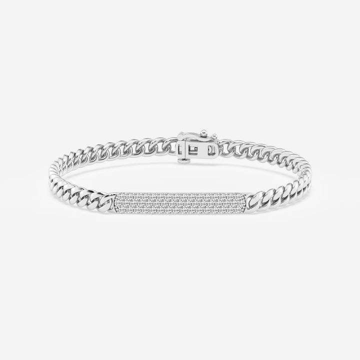 Signature Luxe Round Lab Grown Diamond ID Cuban Link Bracelet