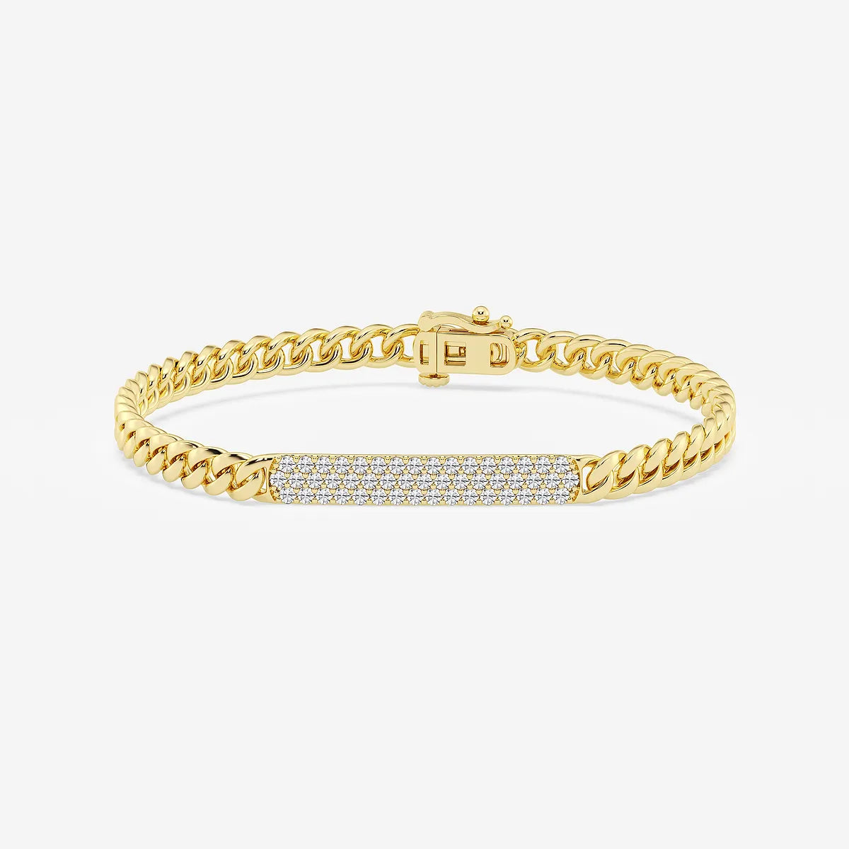 Signature Luxe Round Lab Grown Diamond ID Cuban Link Bracelet