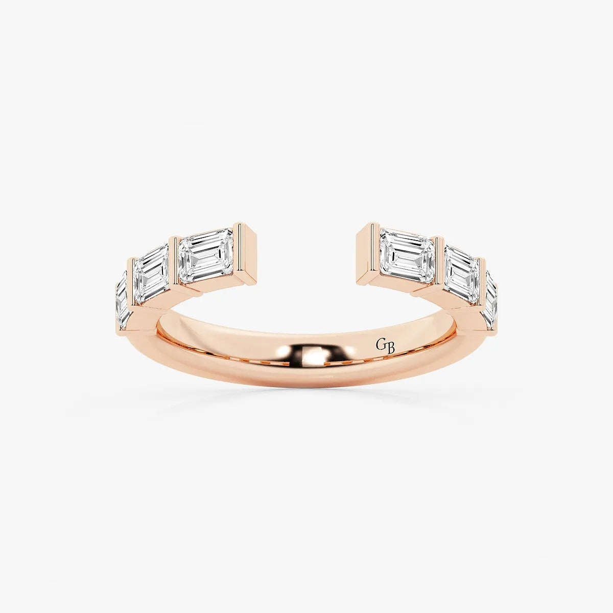 Channelle Nest Emerald Lab-Grown Diamond Channel Set Nesting Wedding Band