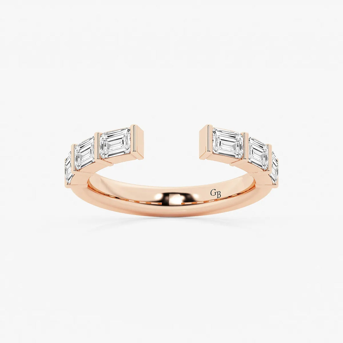 Channelle Nest Emerald Lab-Grown Diamond Channel Set Nesting Wedding Band
