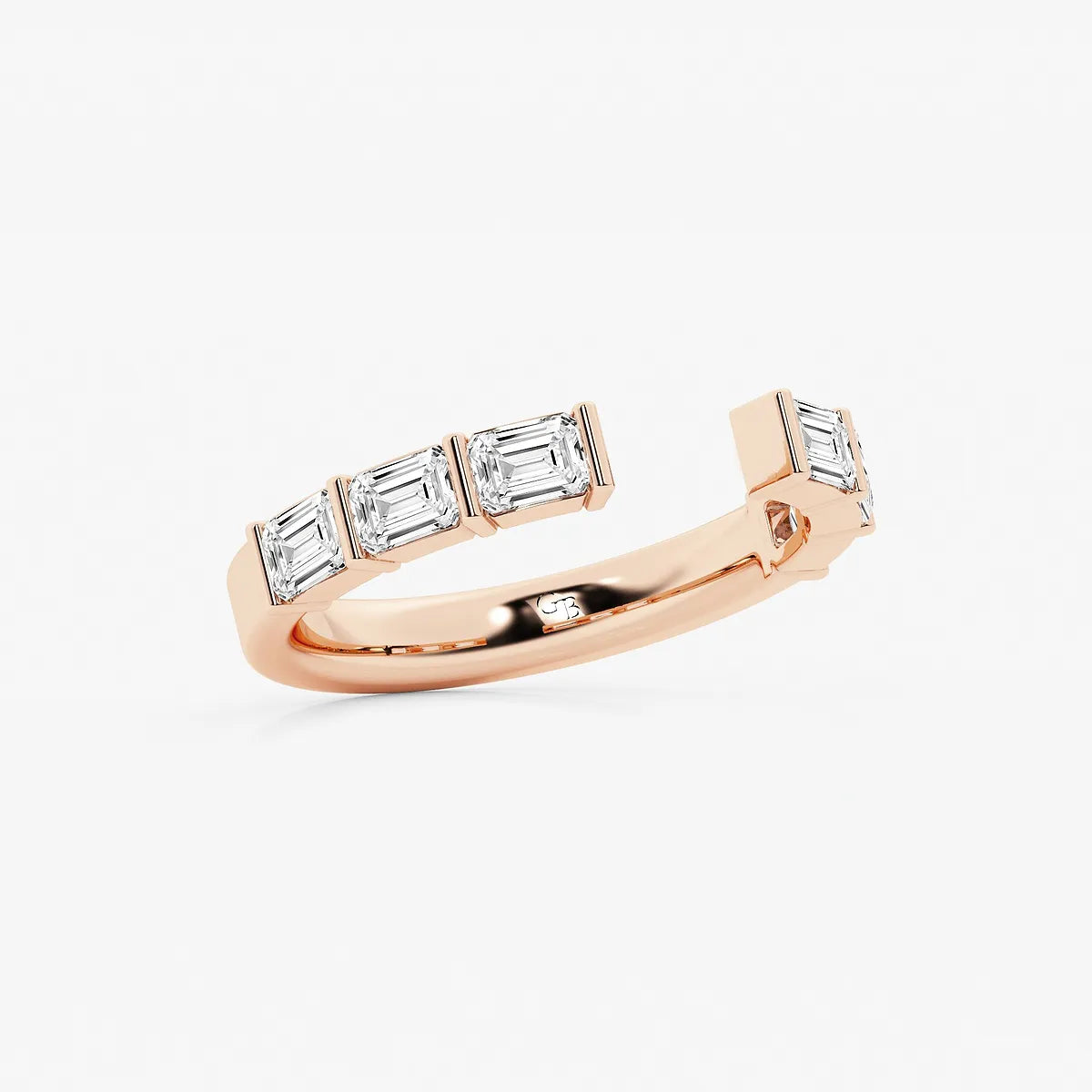 Channelle Nest Emerald Lab-Grown Diamond Channel Set Nesting Wedding Band