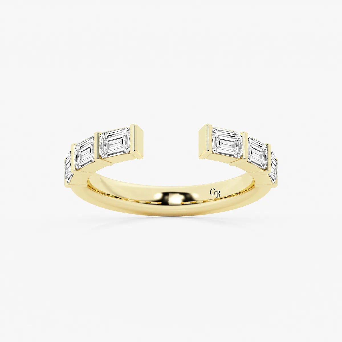 Channelle Nest Emerald Lab-Grown Diamond Channel Set Nesting Wedding Band