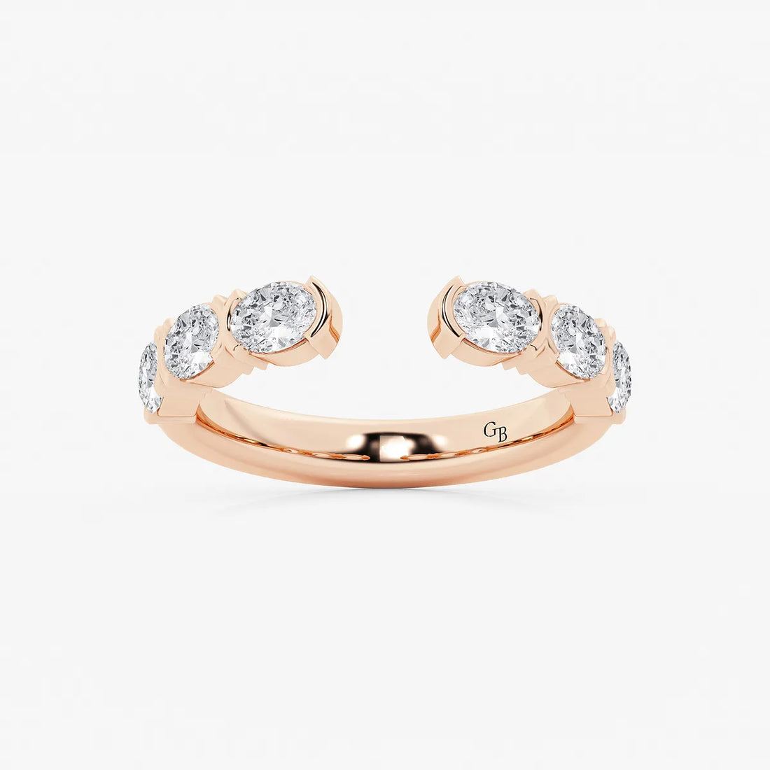 Nestoria Oval Lab-Grown Diamond Channel Set Nesting Wedding Band