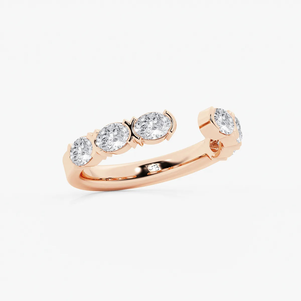 Nestoria Oval Lab-Grown Diamond Channel Set Nesting Wedding Band
