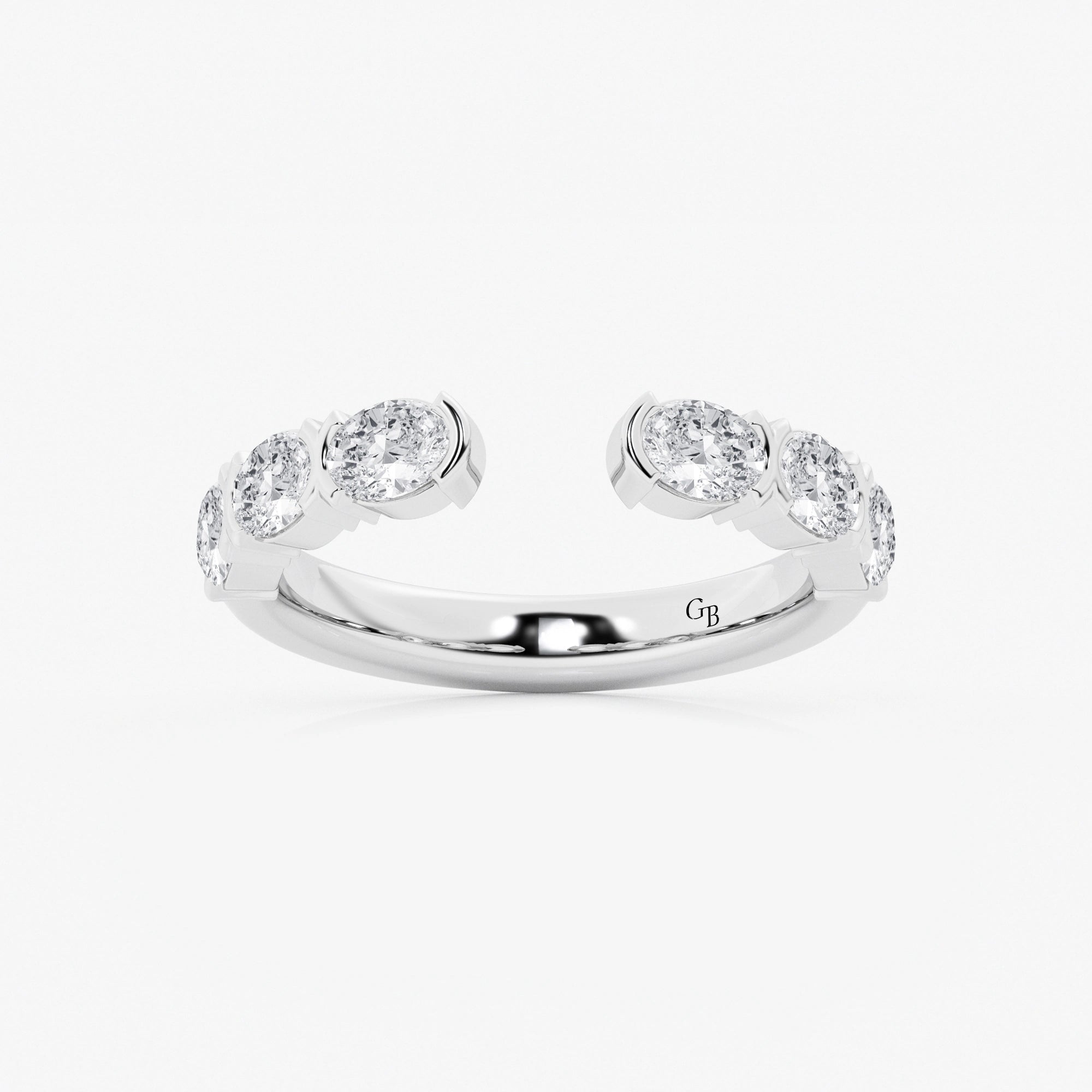 Nestoria Oval Lab-Grown Diamond Channel Set Nesting Wedding Band