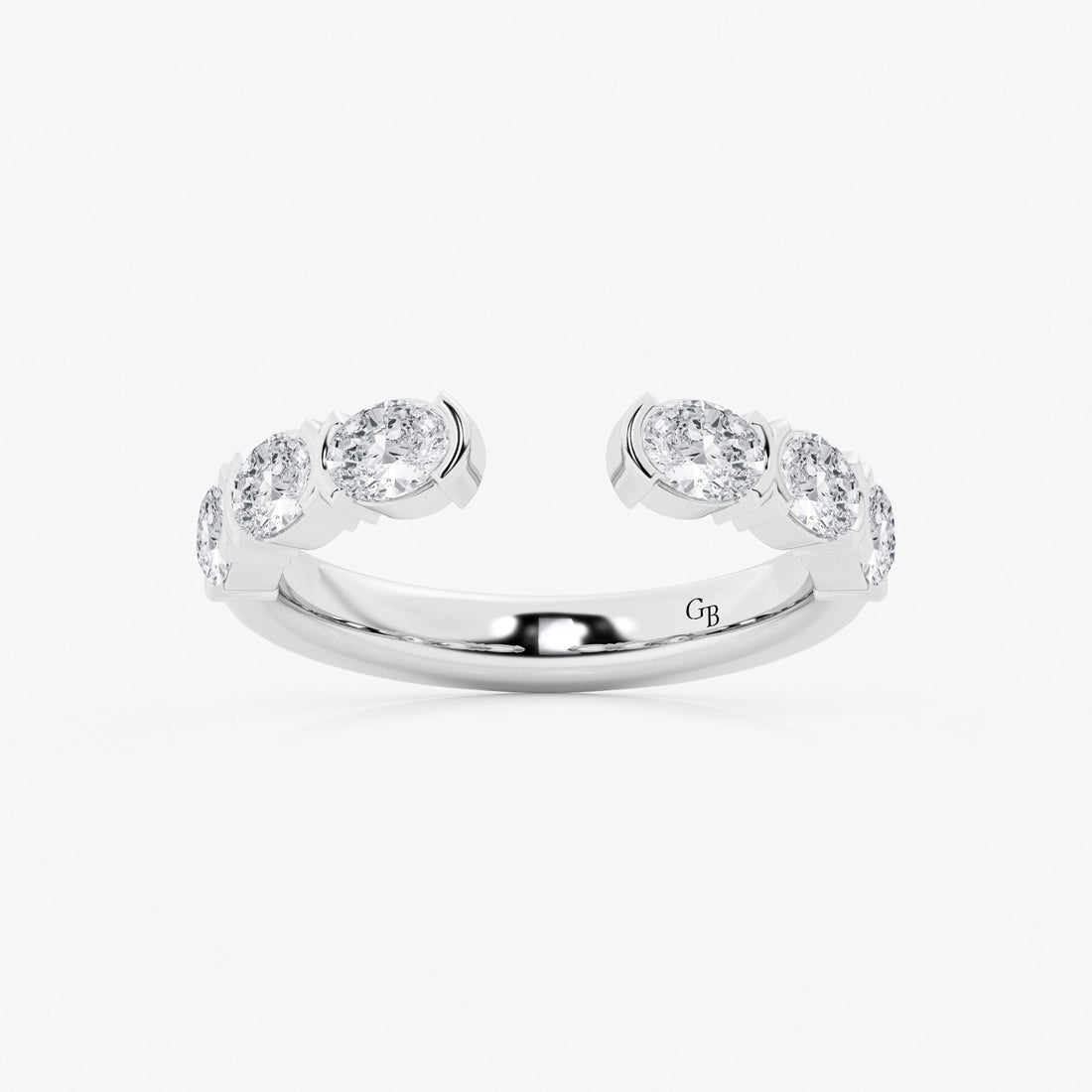 Nestoria Oval Lab-Grown Diamond Channel Set Nesting Wedding Band