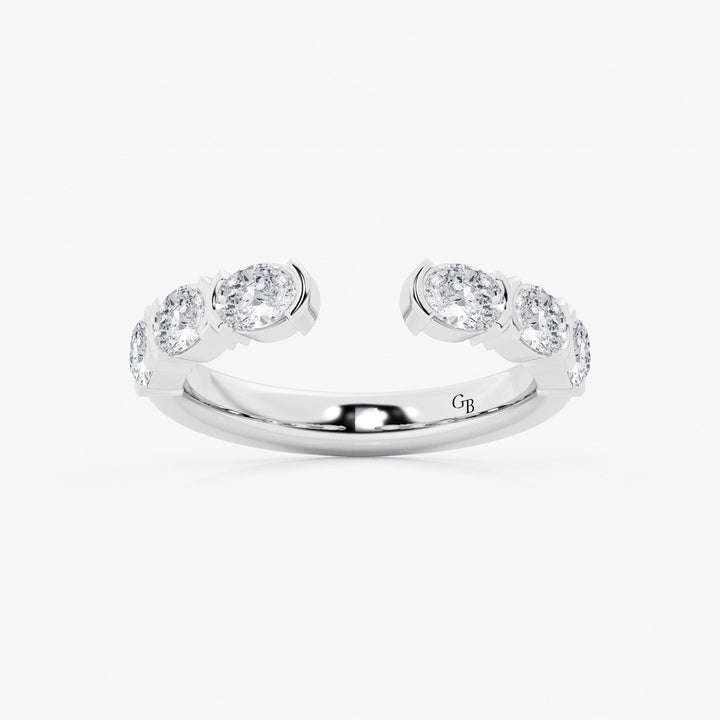 Nestoria Oval Lab-Grown Diamond Channel Set Nesting Wedding Band