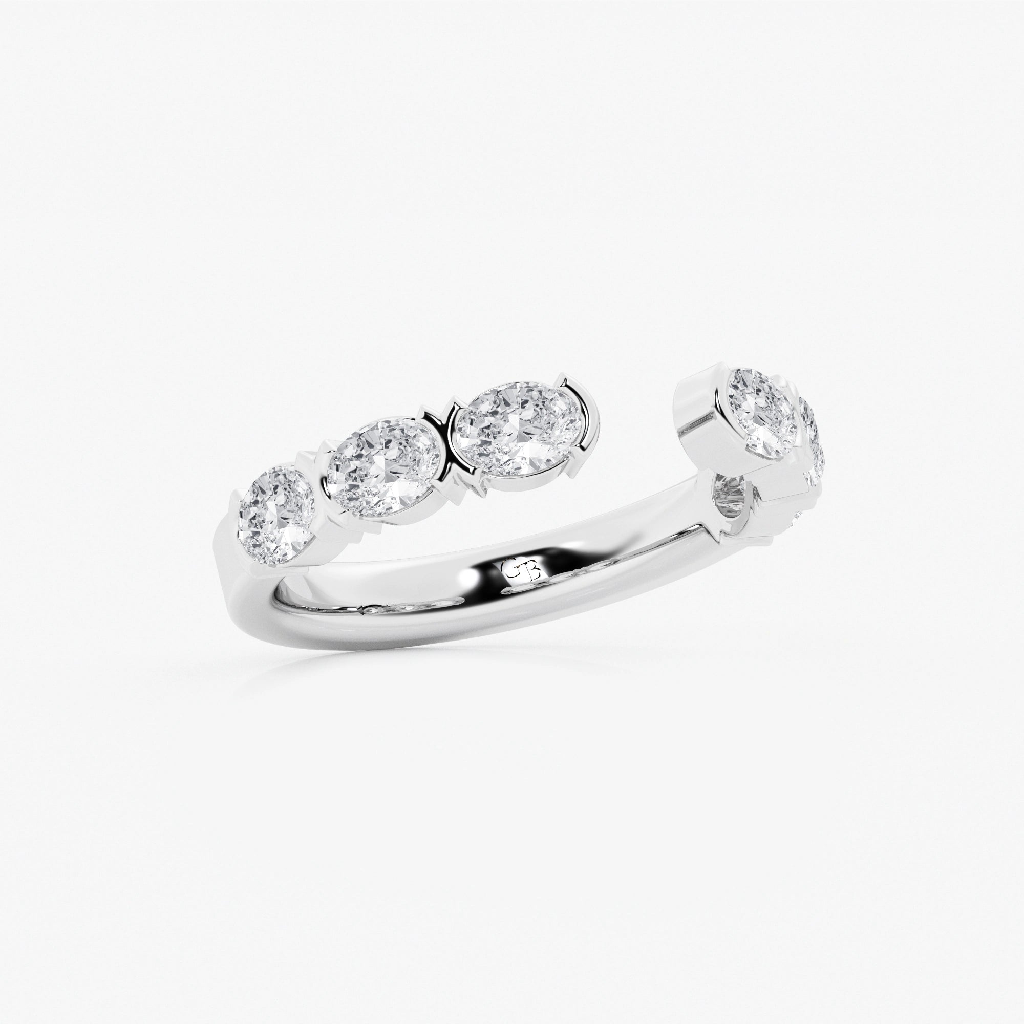 Nestoria Oval Lab-Grown Diamond Channel Set Nesting Wedding Band