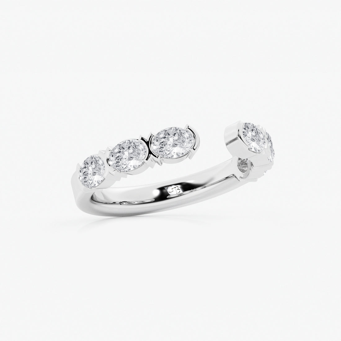 Nestoria Oval Lab-Grown Diamond Channel Set Nesting Wedding Band