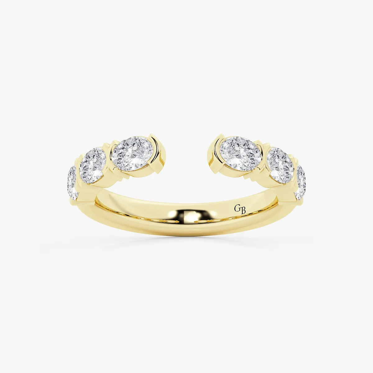 Nestoria Oval Lab-Grown Diamond Channel Set Nesting Wedding Band