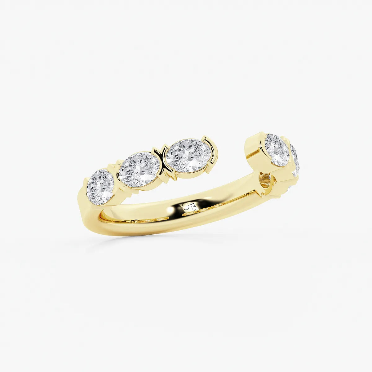Nestoria Oval Lab-Grown Diamond Channel Set Nesting Wedding Band