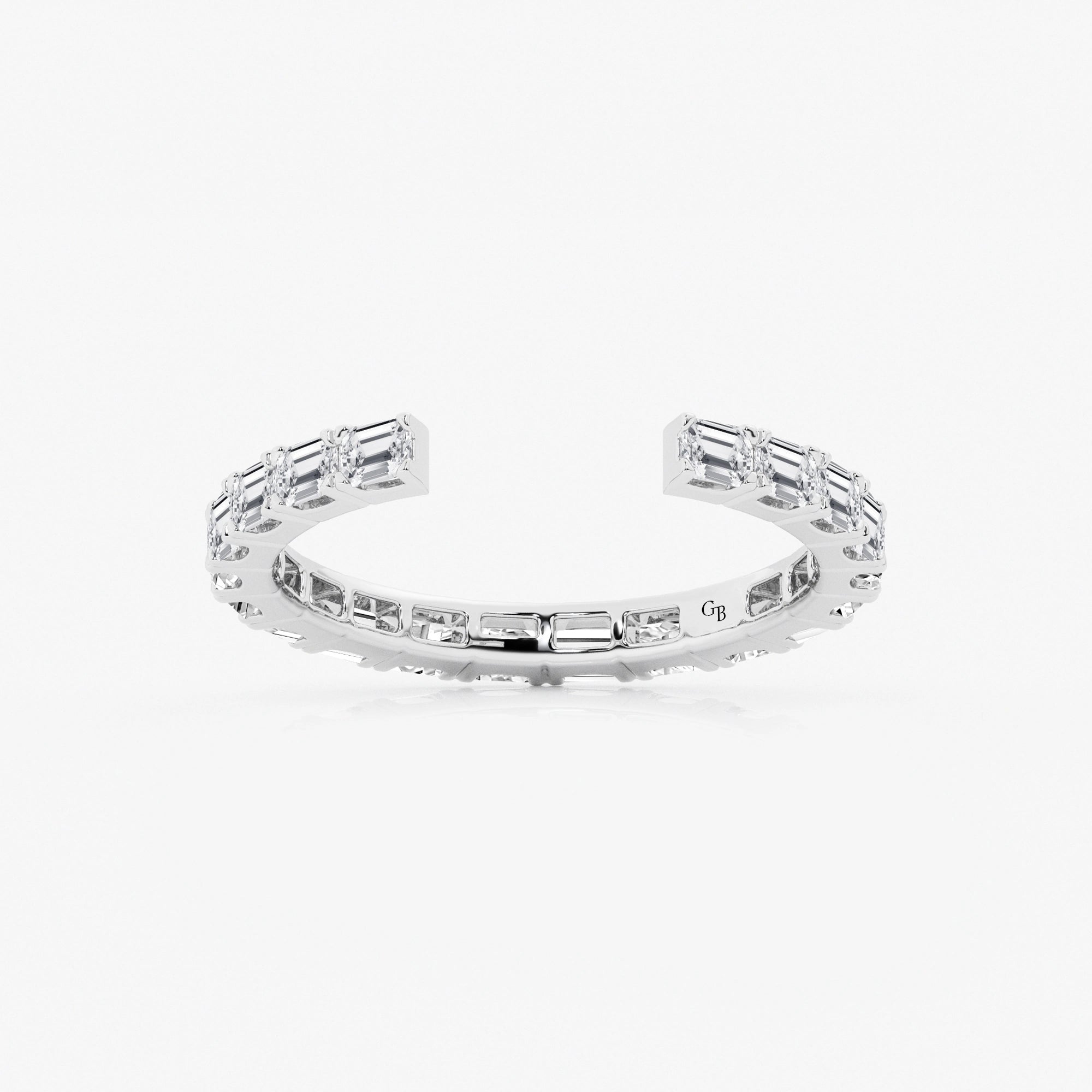 HorizNest Luxe Emerald Lab-Grown Diamond East-West Nesting Eternity Wedding Band