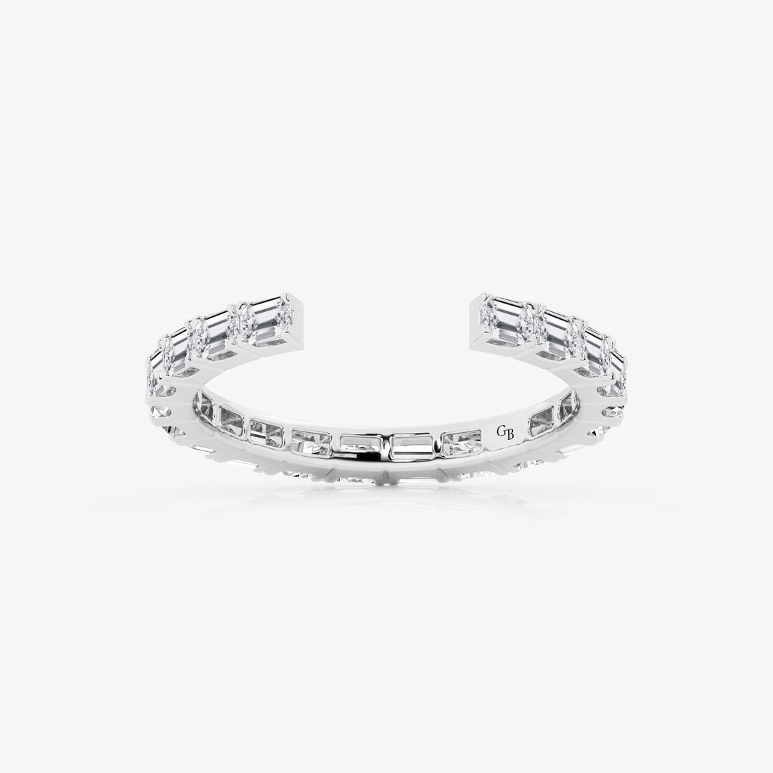 HorizNest Luxe Emerald Lab-Grown Diamond East-West Nesting Eternity Wedding Band