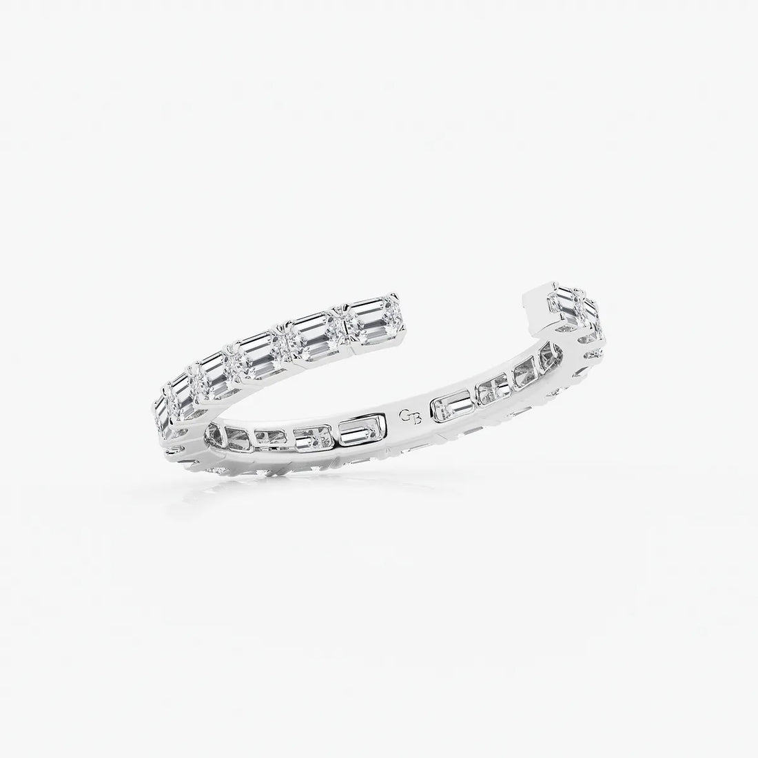 HorizNest Luxe Emerald Lab-Grown Diamond East-West Nesting Eternity Wedding Band