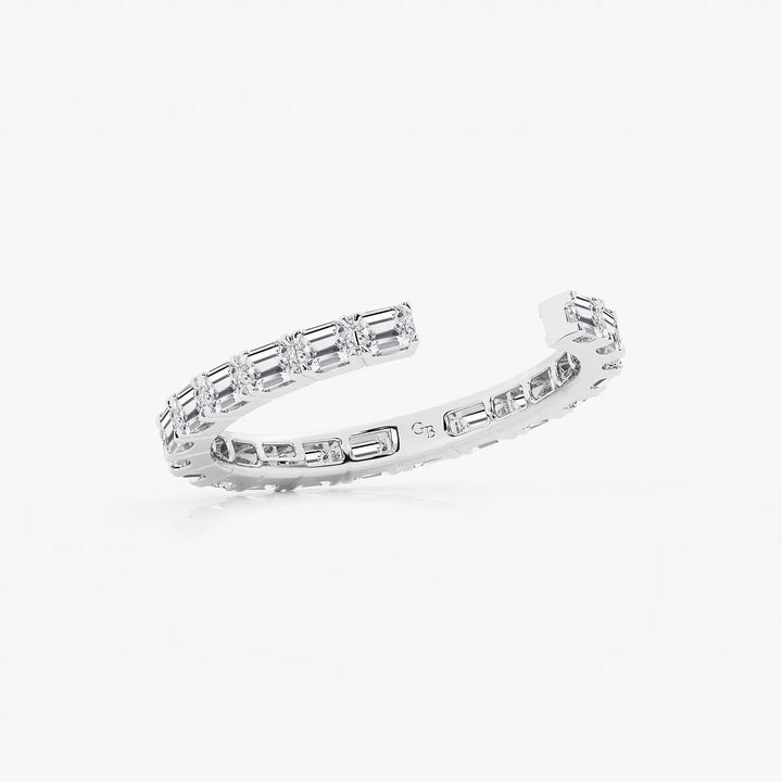 HorizNest Luxe Emerald Lab-Grown Diamond East-West Nesting Eternity Wedding Band