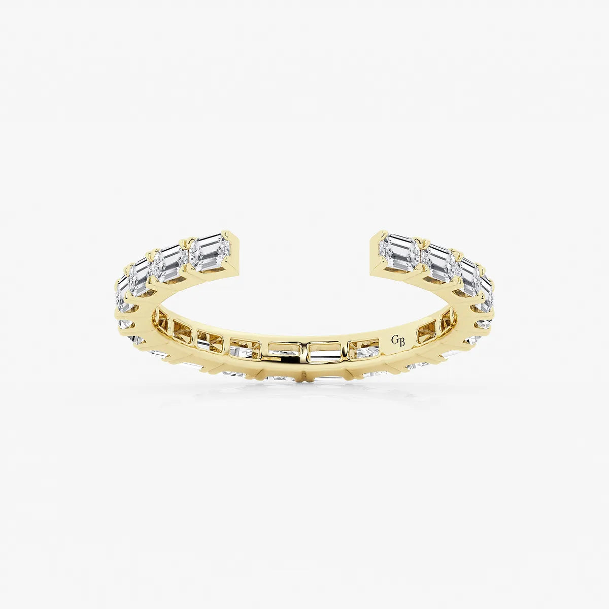 HorizNest Luxe Emerald Lab-Grown Diamond East-West Nesting Eternity Wedding Band