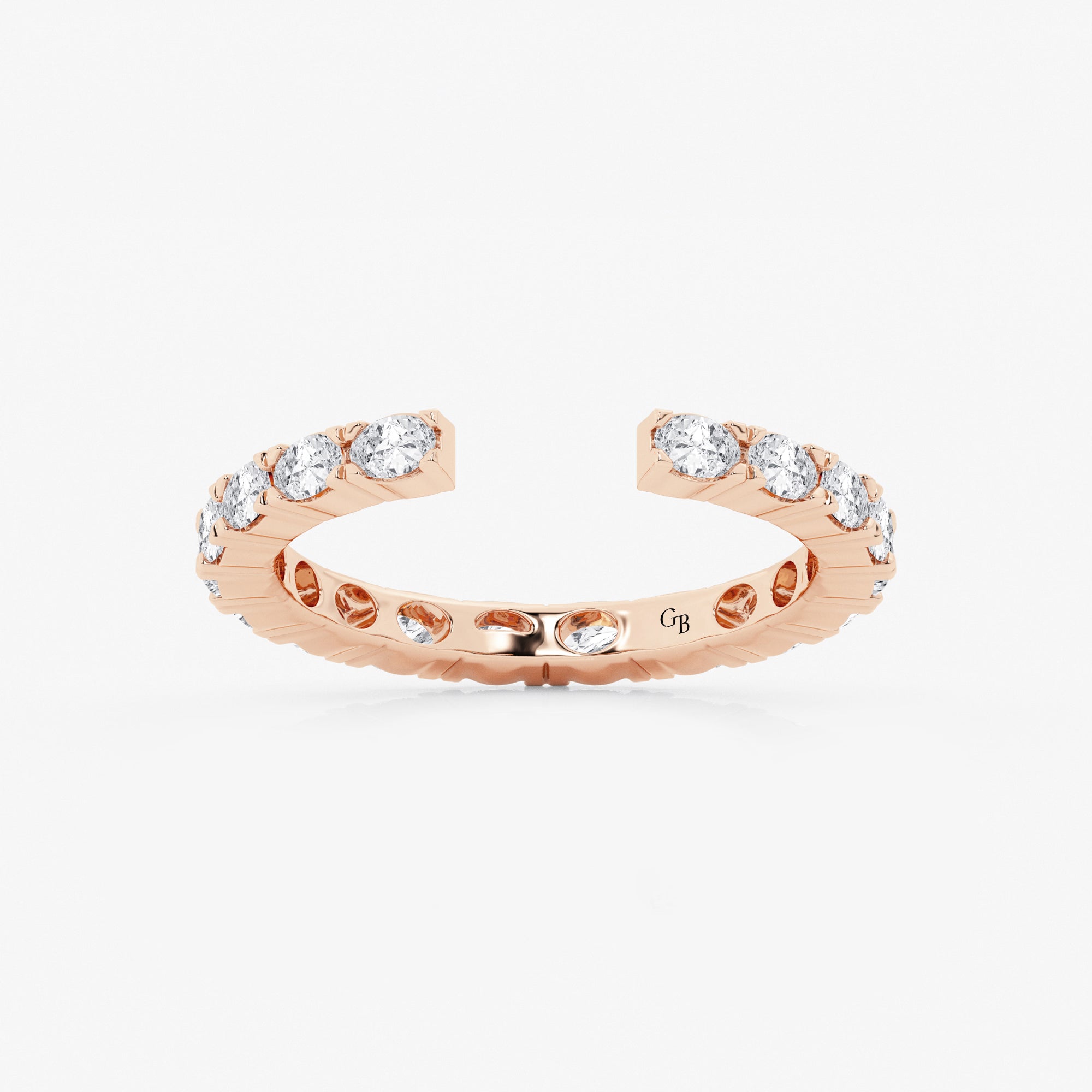 Horizora Oval Lab-Grown Diamond East-West Nesting Eternity Wedding Band