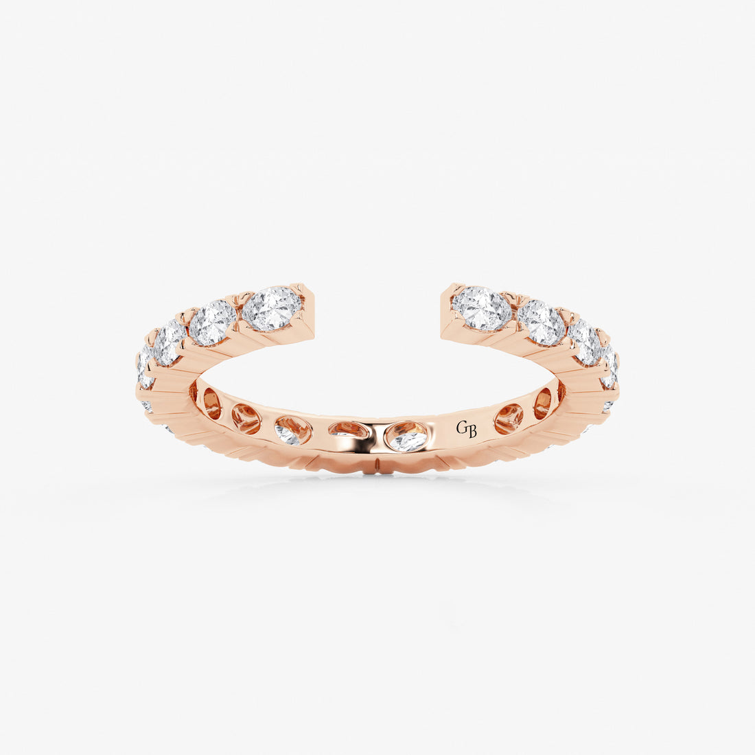 Horizora Oval Lab-Grown Diamond East-West Nesting Eternity Wedding Band