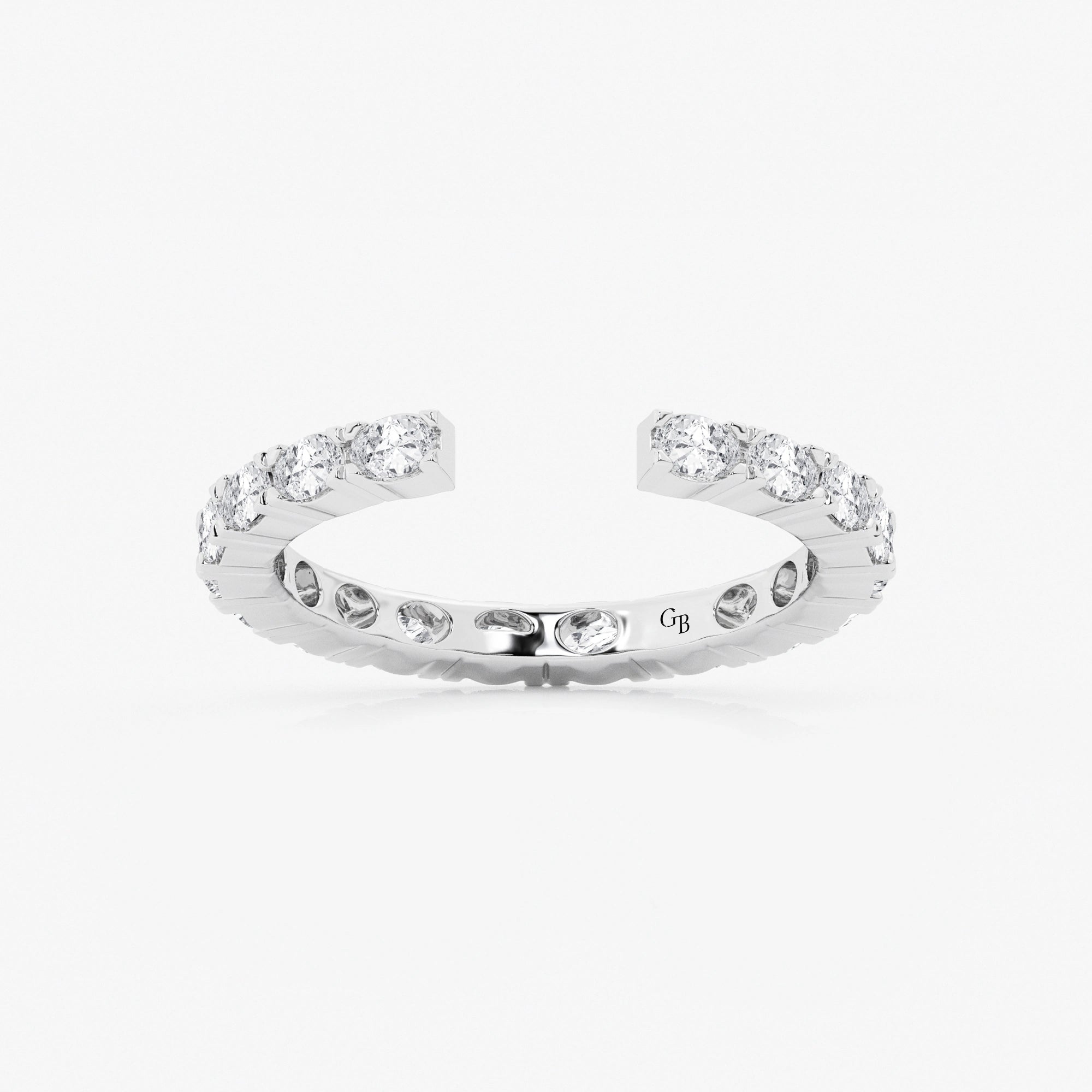 Horizora Oval Lab-Grown Diamond East-West Nesting Eternity Wedding Band