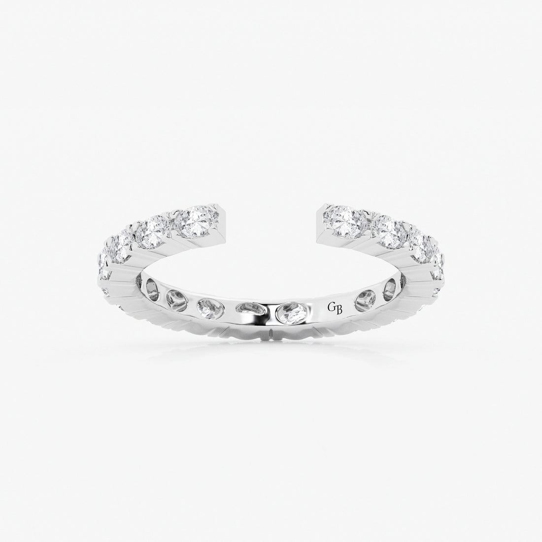 Horizora Oval Lab-Grown Diamond East-West Nesting Eternity Wedding Band