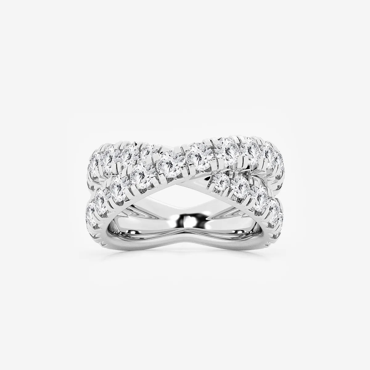 Auravine Round Lab-Grown Diamond Crossover Band