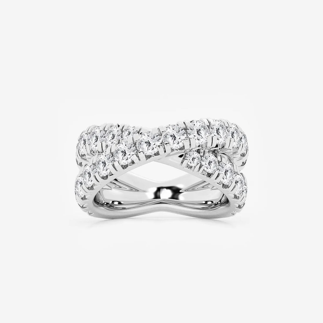 Auravine Round Lab-Grown Diamond Crossover Band