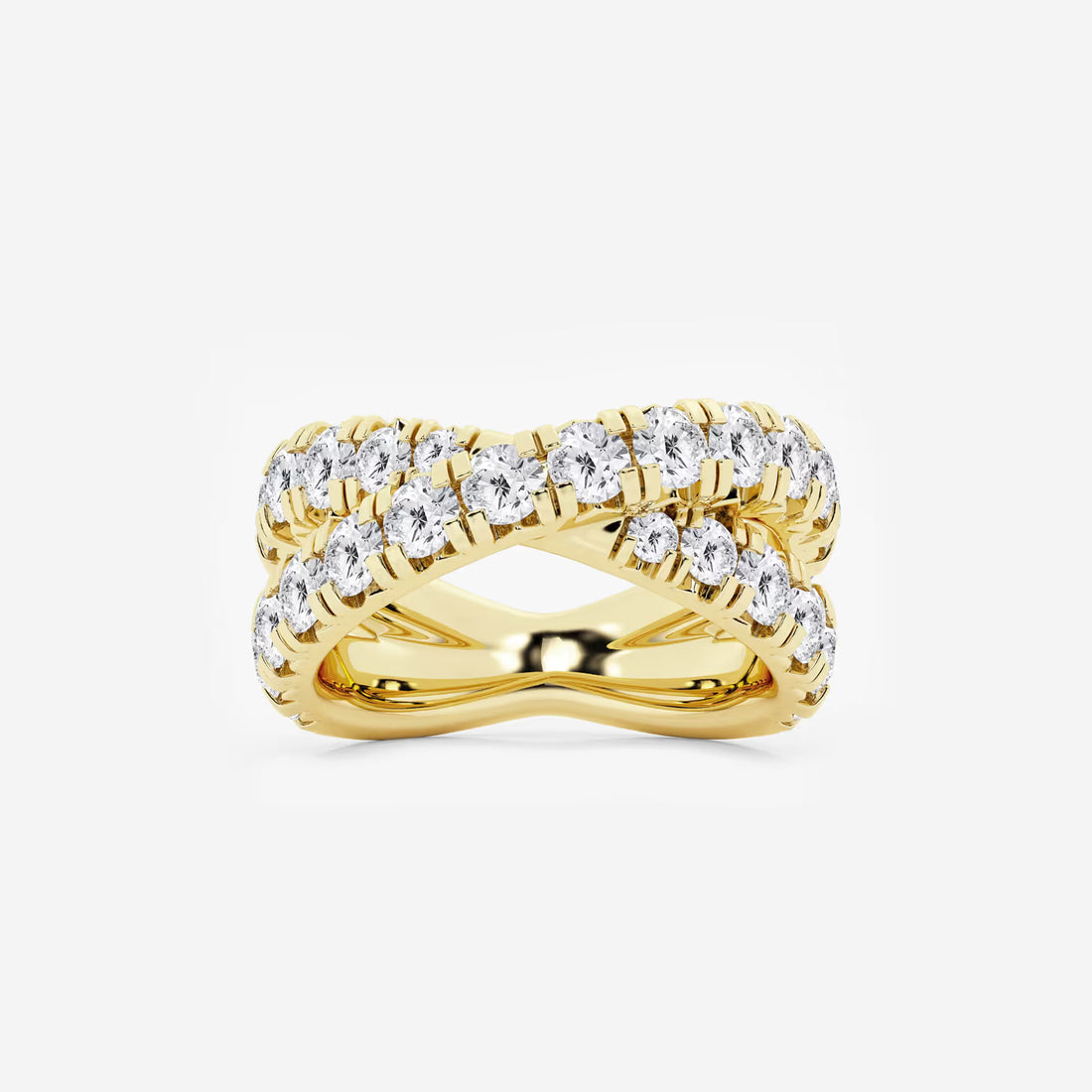 Auravine Round Lab-Grown Diamond Crossover Band