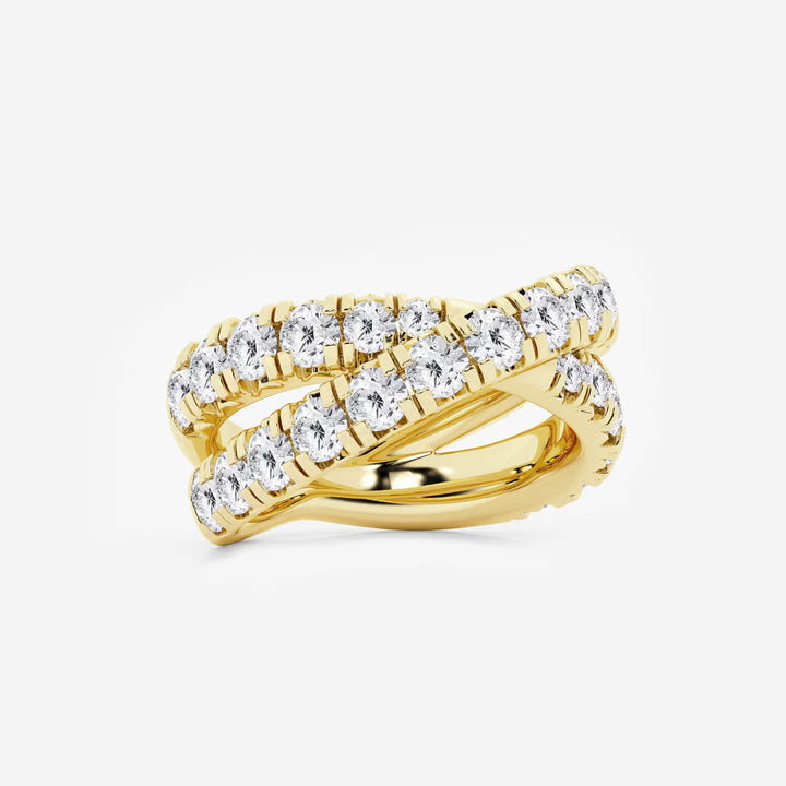 Auravine Round Lab-Grown Diamond Crossover Band