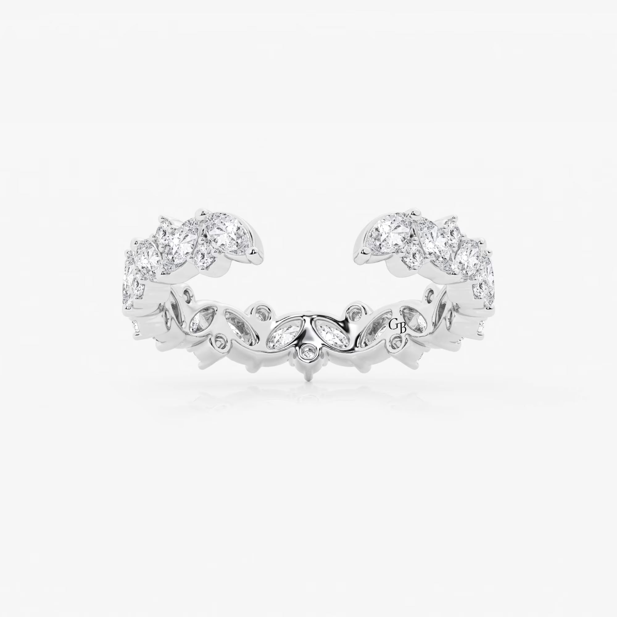 Artistic Multi Shape Lab Grown Diamond Nesting Wedding Band in Solid Gold
