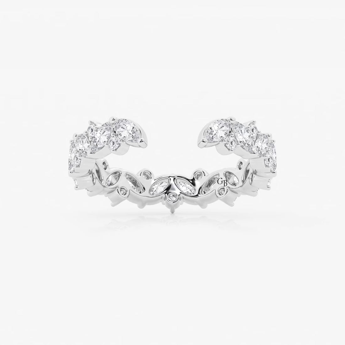Artistic Multi Shape Lab Grown Diamond Nesting Wedding Band in Solid Gold