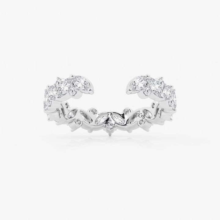Artistic Multi Shape Lab Grown Diamond Nesting Wedding Band in Solid Gold
