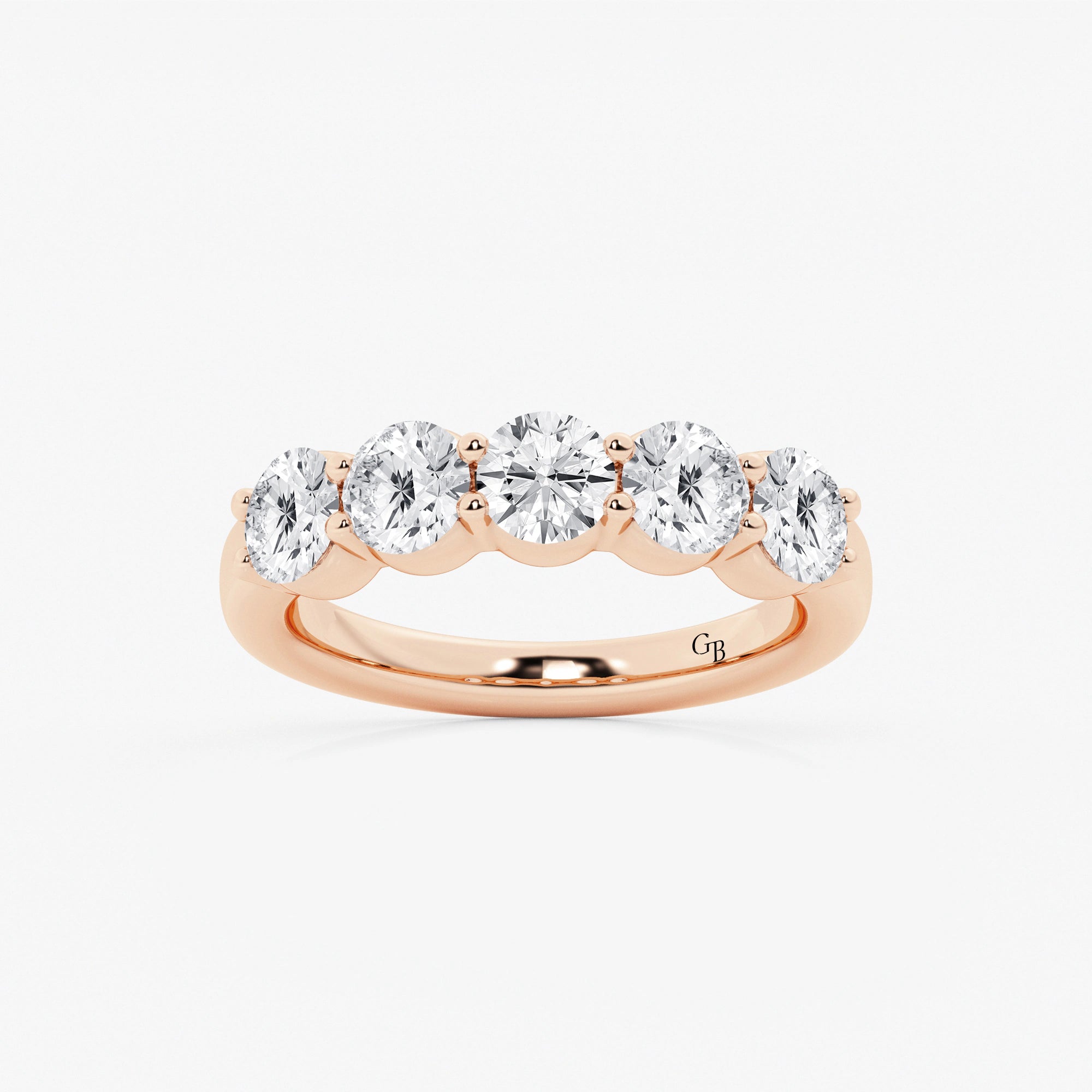 Eterna Lumière Round Lab-Grown Diamond Five-Stone Shared Prong Anniversary Band