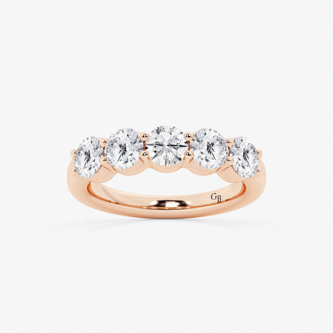 Eterna Lumière Round Lab-Grown Diamond Five-Stone Shared Prong Anniversary Band