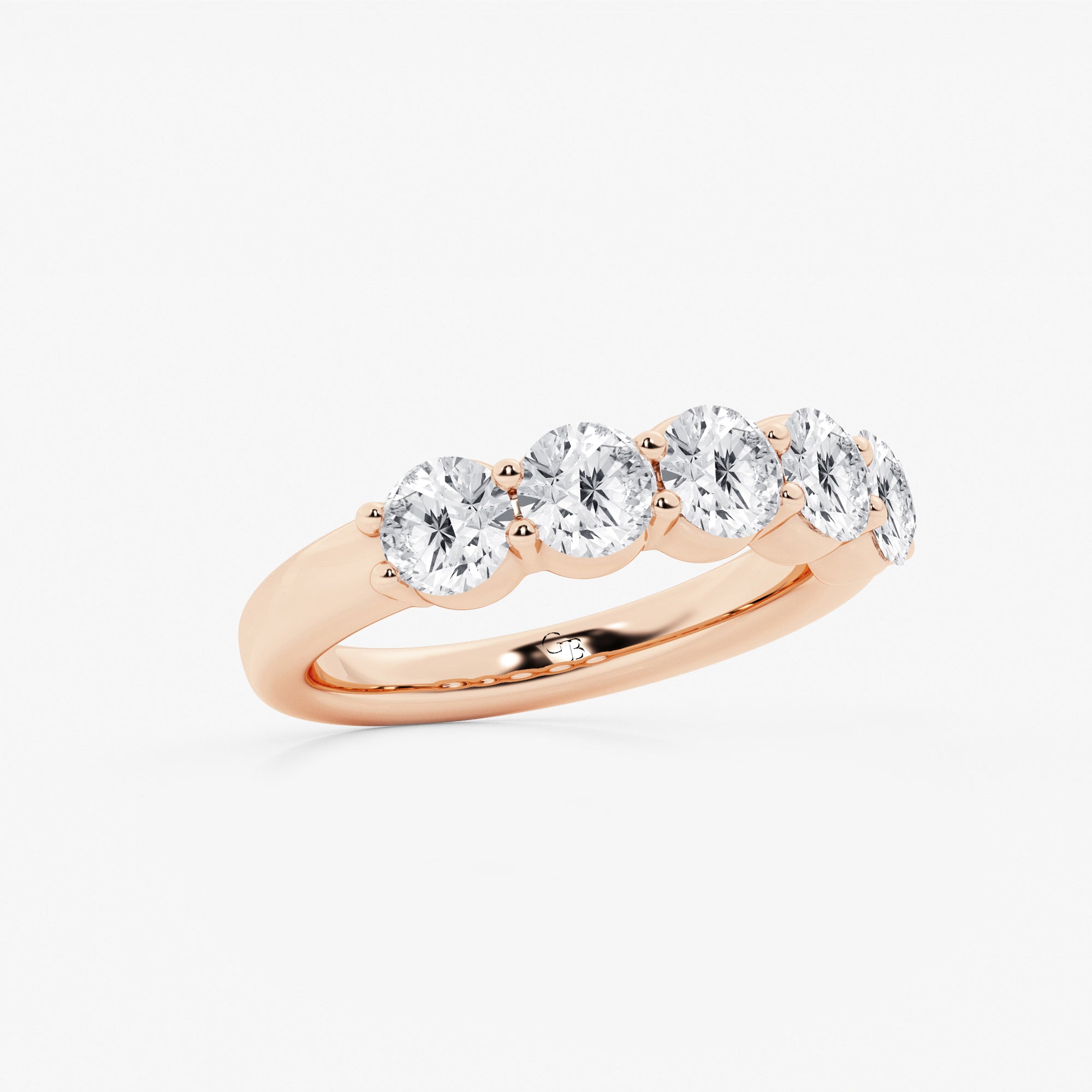Eterna Lumière Round Lab-Grown Diamond Five-Stone Shared Prong Anniversary Band