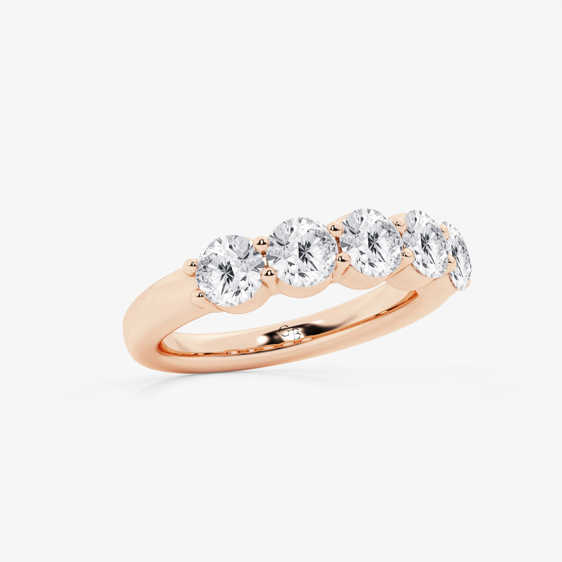 Eterna Lumière Round Lab-Grown Diamond Five-Stone Shared Prong Anniversary Band