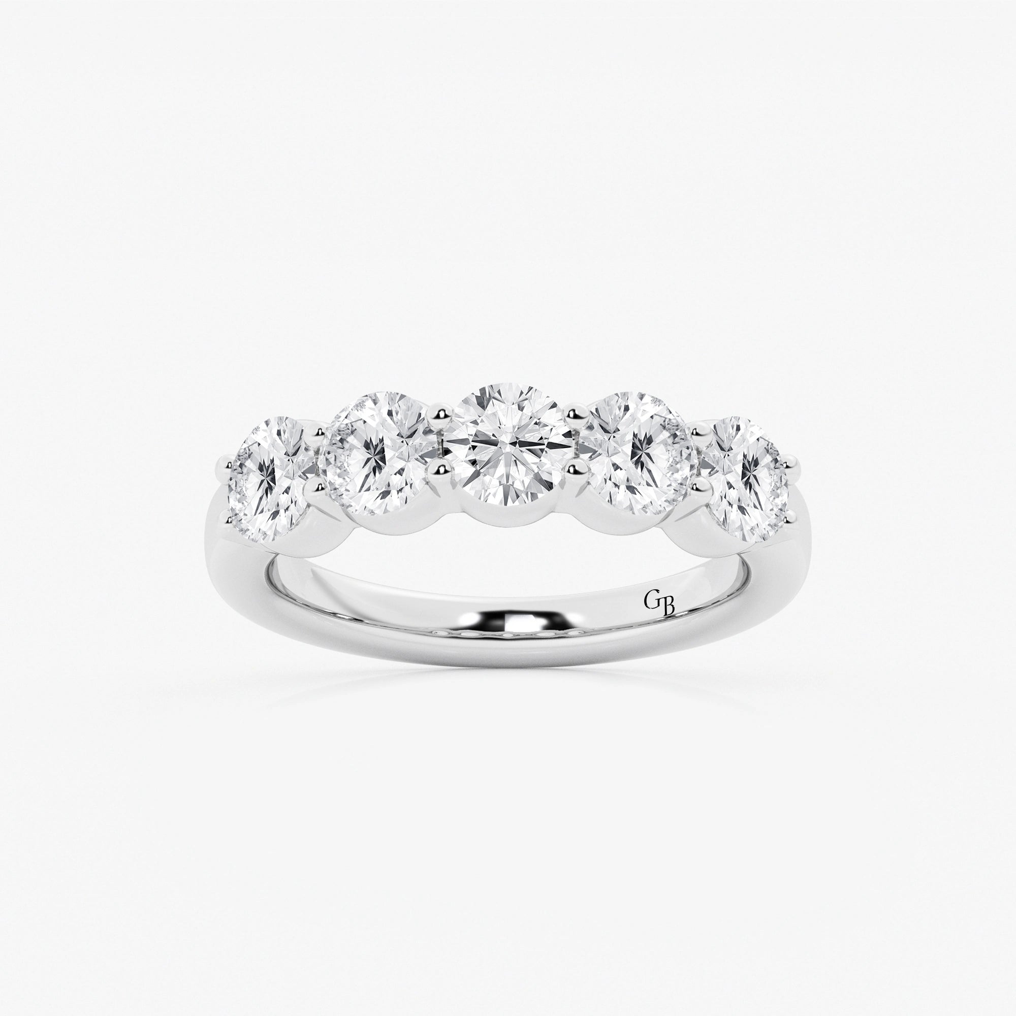 Eterna Lumière Round Lab-Grown Diamond Five-Stone Shared Prong Anniversary Band
