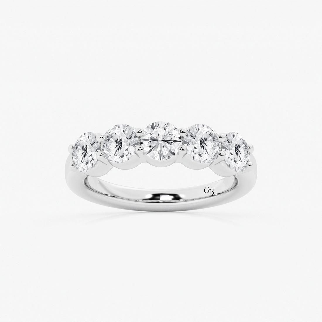 Eterna Lumière Round Lab-Grown Diamond Five-Stone Shared Prong Anniversary Band
