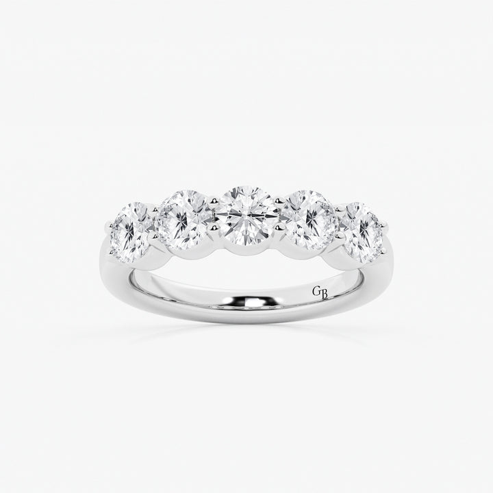 Eterna Lumière Round Lab-Grown Diamond Five-Stone Shared Prong Anniversary Band
