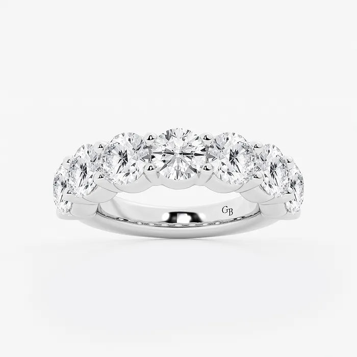 Eterna Grace Round Lab-Grown Diamond Three-Quarter Eternity Shared Prong Wedding Band
