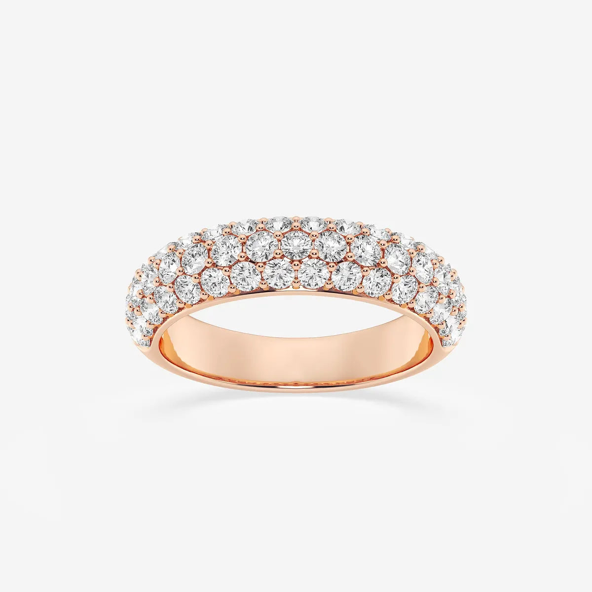 Doméra Luxe Round Lab-Grown Diamond Domed Wedding Band