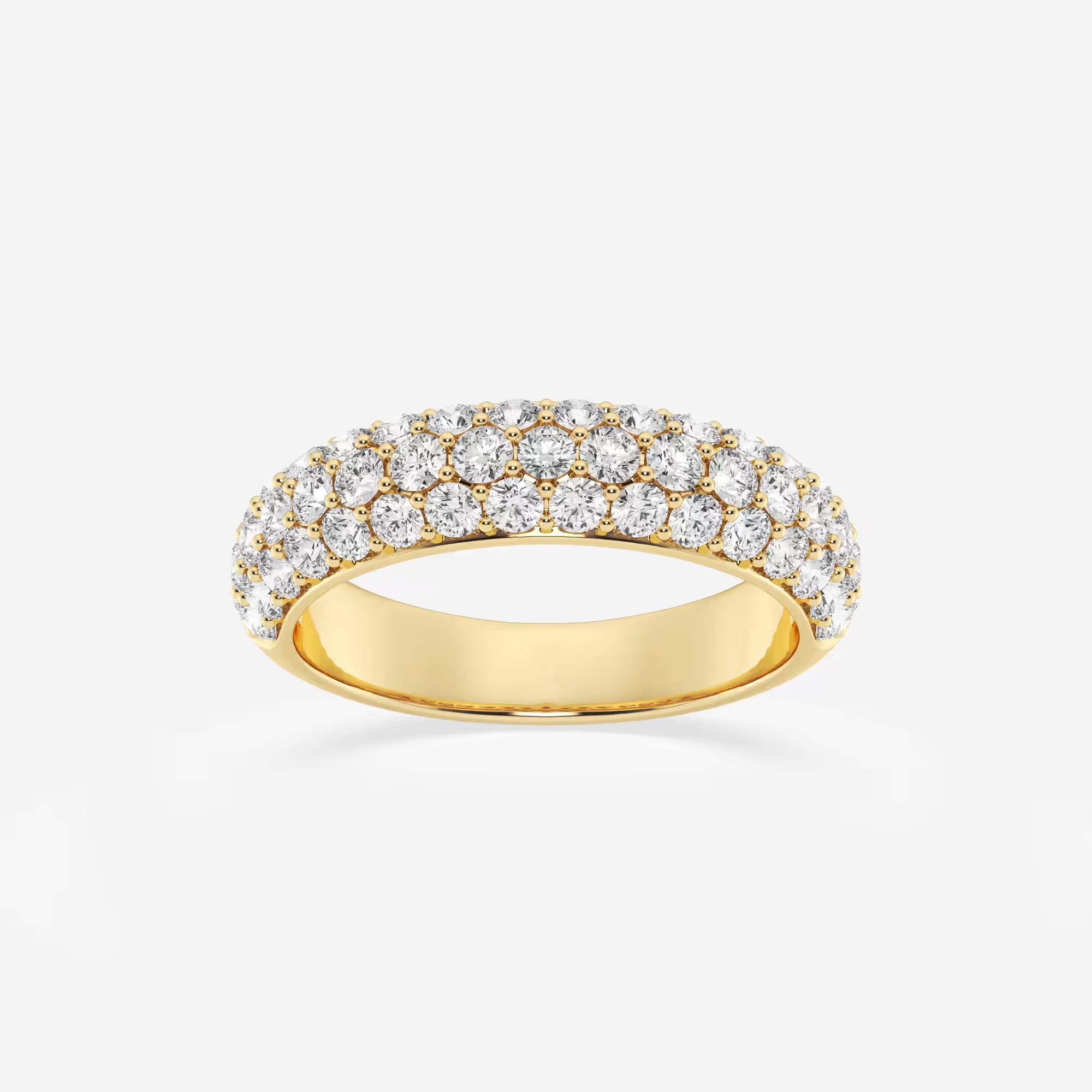 Doméra Luxe Round Lab-Grown Diamond Domed Wedding Band