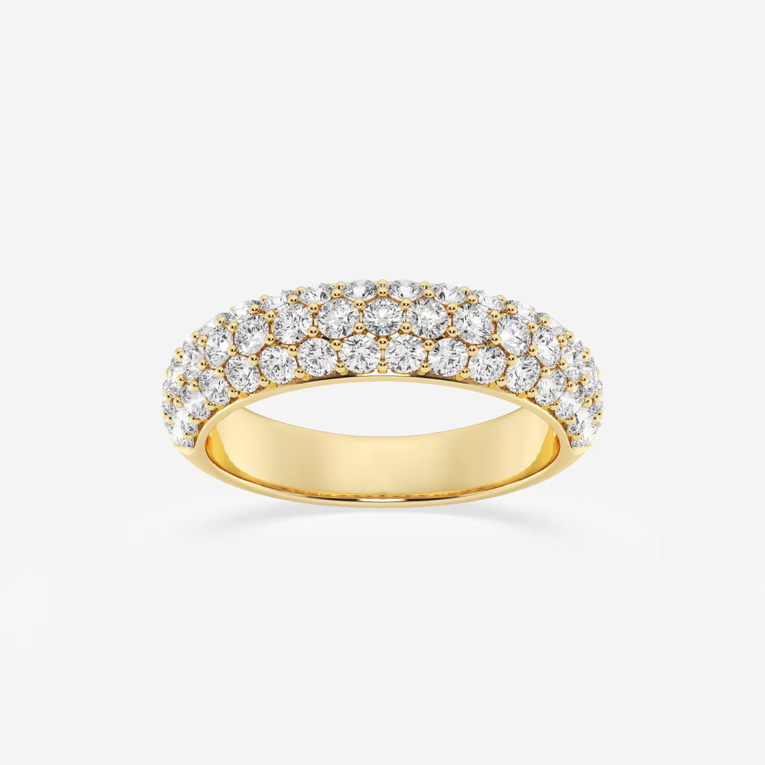 Doméra Luxe Round Lab-Grown Diamond Domed Wedding Band